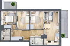 4 pokoje, mieszkanie 64,05 m², piętro 5, oferta nr 19/57, Przy Unii, Poznań, Żegrze, ul. Wagrowska 19 i 19A