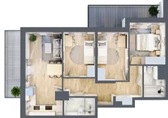 4 pokoje, mieszkanie 64,46 m², piętro 5, oferta nr 19/58, Przy Unii, Poznań, Żegrze, ul. Wagrowska 19 i 19A