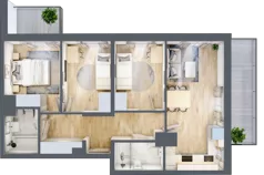 4 pokoje, mieszkanie 63,23 m², piętro 6, oferta nr 19/68, Przy Unii, Poznań, Żegrze, ul. Wagrowska 19 i 19A
