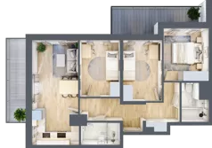 4 pokoje, mieszkanie 63,82 m², piętro 6, oferta nr 19/69, Przy Unii, Poznań, Żegrze, ul. Wagrowska 19 i 19A