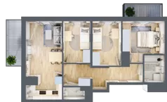 4 pokoje, mieszkanie 62,99 m², piętro 8, oferta nr 19/87, Przy Unii, Poznań, Żegrze, ul. Wagrowska 19 i 19A