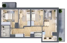 4 pokoje, mieszkanie 63,81 m², piętro 8, oferta nr 19/90, Przy Unii, Poznań, Żegrze, ul. Wagrowska 19 i 19A
