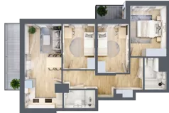 4 pokoje, mieszkanie 66,13 m², piętro 5, oferta nr 19A/60, Przy Unii, Poznań, Żegrze, ul. Wagrowska 19 i 19A