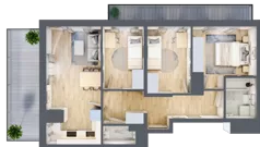 4 pokoje, mieszkanie 62,92 m², piętro 7, oferta nr 19A/80, Przy Unii, Poznań, Żegrze, ul. Wagrowska 19 i 19A