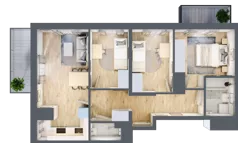 4 pokoje, mieszkanie 63,39 m², piętro 8, oferta nr 19A/88, Przy Unii, Poznań, Żegrze, ul. Wagrowska 19 i 19A
