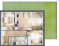 3 pokoje, mieszkanie 58,58 m², parter, oferta nr D/4, Aalto, Gdańsk, Wrzeszcz, ul. Ogrodowa