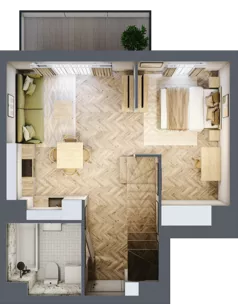 2 pokoje, mieszkanie 55,12 m², piętro 2, oferta nr F/15, Aalto, Gdańsk, Wrzeszcz, ul. Ogrodowa