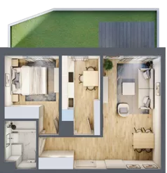 2 pokoje, mieszkanie 44,78 m², parter, oferta nr B1/11, Osiedle Bokserska 2, Warszawa, Ursynów, Wyczółki, ul. Bokserska 73A