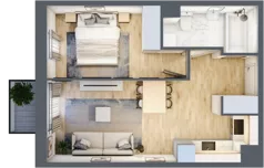 2 pokoje, mieszkanie 37,47 m², piętro 1, oferta nr 30A/21, Osiedle Dolina Prądnika, Kraków, Prądnik Biały, ul. Glogera 30 i 30 A
