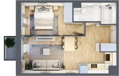 2 pokoje, mieszkanie 37,47 m², piętro 3, oferta nr 30A/45, Osiedle Dolina Prądnika, Kraków, Prądnik Biały, ul. Glogera 30 i 30 A