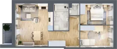3 pokoje, mieszkanie 57,61 m², piętro 3, oferta nr 30A/68, Osiedle Dolina Prądnika, Kraków, Prądnik Biały, ul. Glogera 30 i 30 A