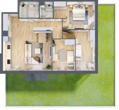 4 pokoje, apartament 84,05 m², parter, oferta nr B2/17, Onelife Powsin, Warszawa, Wilanów, Powsin, ul. Łukasza Drewny