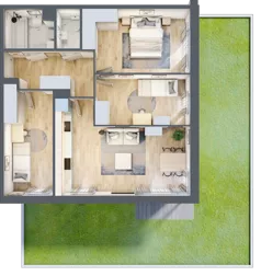 4 pokoje, mieszkanie 69,45 m², parter, oferta nr B4/50, Onelife Powsin, Warszawa, Wilanów, Powsin, ul. Łukasza Drewny