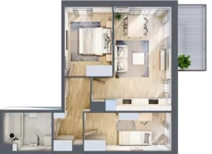 3 pokoje, apartament 51,16 m², piętro 1, oferta nr B5/69, Onelife Powsin, Warszawa, Wilanów, Powsin, ul. Łukasza Drewny