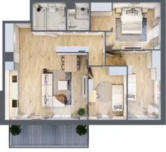 4 pokoje, apartament 84,05 m², piętro 1, oferta nr B6/79, Onelife Powsin, Warszawa, Wilanów, Powsin, ul. Łukasza Drewny