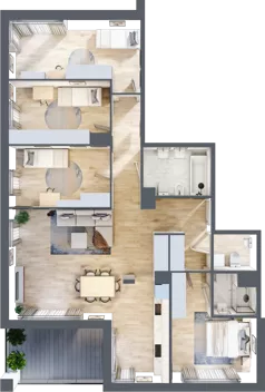 5 pokoi, mieszkanie 110,46 m², piętro 2, oferta nr B6/90, Onelife Powsin, Warszawa, Wilanów, Powsin, ul. Łukasza Drewny