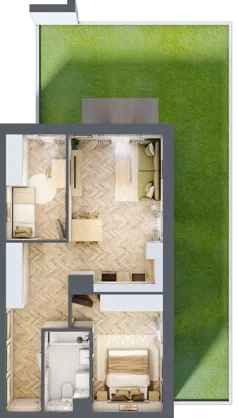 3 pokoje, apartament 55,53 m², parter, oferta nr 24/96, Ogrody Nałkowskiej, Poznań, Ogrody, ul. Nałkowskiej 24, 26