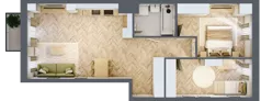 3 pokoje, mieszkanie 64,90 m², piętro 1, oferta nr 24/98, Ogrody Nałkowskiej, Poznań, Ogrody, ul. Nałkowskiej 24, 26