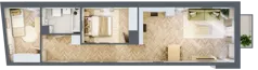 3 pokoje, mieszkanie 56,72 m², piętro 2, oferta nr 24/109, Ogrody Nałkowskiej, Poznań, Ogrody, ul. Nałkowskiej 24, 26