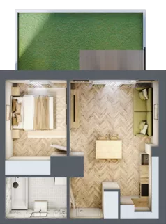 2 pokoje, mieszkanie 36,83 m², parter, oferta nr 24/32, Ogrody Nałkowskiej, Poznań, Ogrody, ul. Nałkowskiej 24, 26