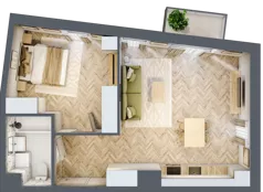 2 pokoje, apartament 50,90 m², piętro 1, oferta nr 24/100, Ogrody Nałkowskiej, Poznań, Ogrody, ul. Nałkowskiej 24, 26