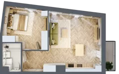 2 pokoje, mieszkanie 50,90 m², piętro 2, oferta nr 24/106, Ogrody Nałkowskiej, Poznań, Ogrody, ul. Nałkowskiej 24, 26