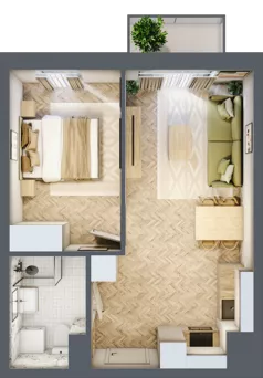 2 pokoje, mieszkanie 36,70 m², piętro 1, oferta nr 24/6, Ogrody Nałkowskiej, Poznań, Ogrody, ul. Nałkowskiej 24, 26