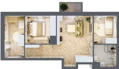 3 pokoje, mieszkanie 54,49 m², piętro 2, oferta nr 24/44, Ogrody Nałkowskiej, Poznań, Ogrody, ul. Nałkowskiej 24, 26