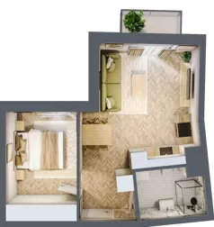 2 pokoje, mieszkanie 36,81 m², piętro 3, oferta nr 24/113, Ogrody Nałkowskiej, Poznań, Ogrody, ul. Nałkowskiej 24, 26