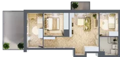 3 pokoje, mieszkanie 54,67 m², piętro 1, oferta nr 24/34, Ogrody Nałkowskiej, Poznań, Ogrody, ul. Nałkowskiej 24, 26