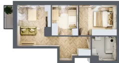 3 pokoje, mieszkanie 43,26 m², piętro 6, oferta nr 24/84, Ogrody Nałkowskiej, Poznań, Ogrody, ul. Nałkowskiej 24, 26