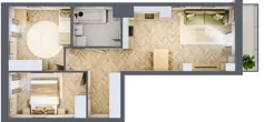 3 pokoje, mieszkanie 54,65 m², piętro 1, oferta nr 26/66, Ogrody Nałkowskiej, Poznań, Ogrody, ul. Nałkowskiej 24, 26