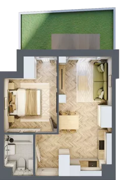 2 pokoje, apartament 36,07 m², piętro 1, oferta nr 24/41, Ogrody Nałkowskiej, Poznań, Ogrody, ul. Nałkowskiej 24, 26