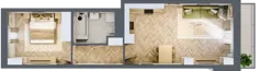 2 pokoje, apartament 46,03 m², piętro 2, oferta nr 26/48, Ogrody Nałkowskiej, Poznań, Ogrody, ul. Nałkowskiej 24, 26
