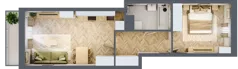 2 pokoje, mieszkanie 45,40 m², piętro 1, oferta nr 26/64, Ogrody Nałkowskiej, Poznań, Ogrody, ul. Nałkowskiej 24, 26