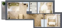 3 pokoje, mieszkanie 51,86 m², piętro 1, oferta nr 26/121, Ogrody Nałkowskiej, Poznań, Ogrody, ul. Nałkowskiej 24, 26