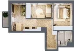 3 pokoje, mieszkanie 43,70 m², piętro 1, oferta nr 26/7, Ogrody Nałkowskiej, Poznań, Ogrody, ul. Nałkowskiej 24, 26