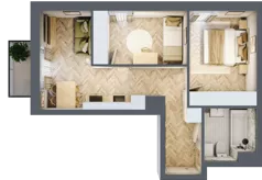3 pokoje, mieszkanie 43,78 m², piętro 2, oferta nr 26/13, Ogrody Nałkowskiej, Poznań, Ogrody, ul. Nałkowskiej 24, 26