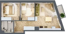 3 pokoje, mieszkanie 48,73 m², piętro 3, oferta nr 26/100, Ogrody Nałkowskiej, Poznań, Ogrody, ul. Nałkowskiej 24, 26