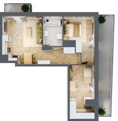 3 pokoje, mieszkanie 53,22 m², piętro 6, oferta nr 26/39, Ogrody Nałkowskiej, Poznań, Ogrody, ul. Nałkowskiej 24, 26