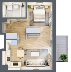 1 pokój, mieszkanie 38,48 m², piętro 5, oferta nr A/58, Zaspa Wygodnie, Gdańsk, Zaspa, Zaspa-Młyniec, Al. Jana Pawła II