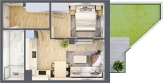 2 pokoje, mieszkanie 40,09 m², piętro 1, oferta nr B/207, Zaspa Wygodnie, Gdańsk, Zaspa, Zaspa-Młyniec, Al. Jana Pawła II