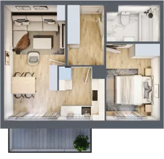 2 pokoje, mieszkanie 41,86 m², piętro 6, oferta nr B/192, Zaspa Wygodnie, Gdańsk, Zaspa, Zaspa-Młyniec, Al. Jana Pawła II