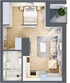 1 pokój, mieszkanie 34,23 m², piętro 4, oferta nr B/173, Zaspa Wygodnie, Gdańsk, Zaspa, Zaspa-Młyniec, Al. Jana Pawła II