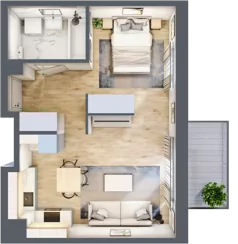 1 pokój, mieszkanie 38,47 m², piętro 3, oferta nr A/34, Zaspa Wygodnie, Gdańsk, Zaspa, Zaspa-Młyniec, Al. Jana Pawła II