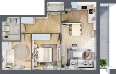 3 pokoje, mieszkanie 57,19 m², piętro 1, oferta nr B/136, Zaspa Wygodnie, Gdańsk, Zaspa, Zaspa-Młyniec, Al. Jana Pawła II