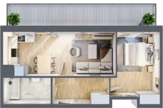 2 pokoje, mieszkanie 42,54 m², piętro 6, oferta nr B/197, Zaspa Wygodnie, Gdańsk, Zaspa, Zaspa-Młyniec, Al. Jana Pawła II