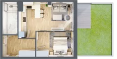 2 pokoje, mieszkanie 40,05 m², piętro 1, oferta nr B/206, Zaspa Wygodnie, Gdańsk, Zaspa, Zaspa-Młyniec, Al. Jana Pawła II