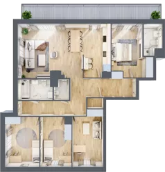 5 pokoi, mieszkanie 111,80 m², piętro 6, oferta nr B/195, Zaspa Wygodnie, Gdańsk, Zaspa, Zaspa-Młyniec, Al. Jana Pawła II