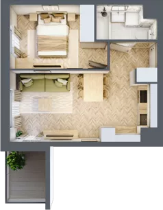 2 pokoje, mieszkanie 38,11 m², piętro 5, oferta nr A/65, Osiedle Kołłątajówka, Kraków, Prądnik Biały, Górka Narodowa, ul. Kuźnicy Kołłątajowskiej